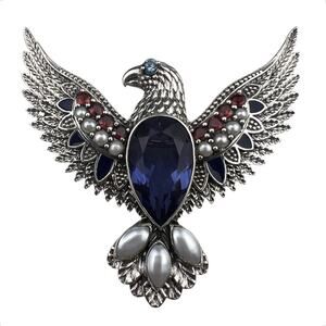Nicky Butler Americana Gemstone Eagle Sterling Silver Brooch or Pendant